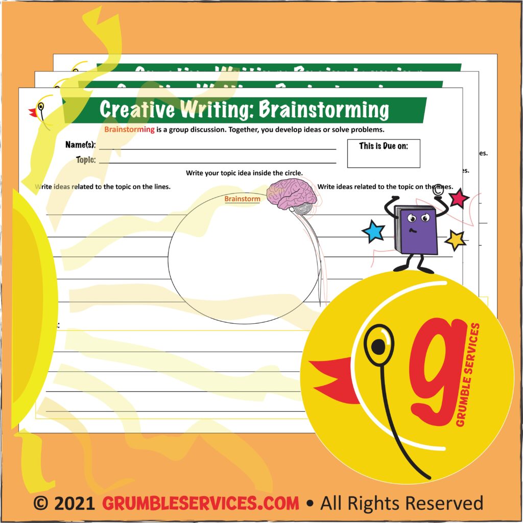 Montessori Blog - Brainstorming Graphic Organizer Elementary Montessori Creative Writing Worksheet Grumble Services Learning Resource