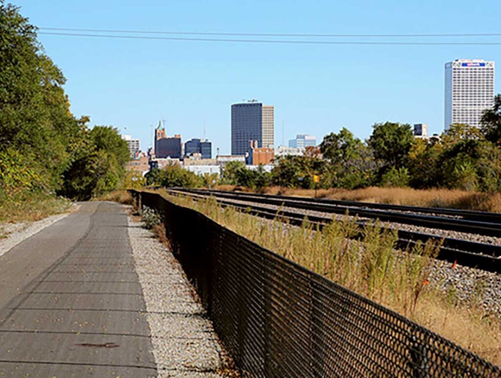 Kinnickinnic or KK River Trail in southern Milwaukee Montessori Blog - Earth Day 2021 - Grumble Services Learning Resources Blog Post 