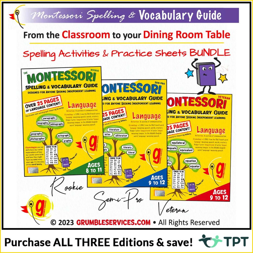 Educational Resources: Montessori Spelling & Etymology Guide. Explore nuances among words within different word families with this educational resource.